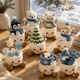 Crochet Winter Decor, Handmade Snowman Penguin Bear Owl Desk Gift