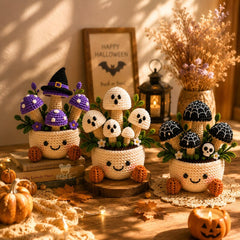 Halloween Crochet Mushroom Decor Ghost Witch Bat Pumpkin Collection