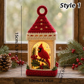 Handmade Crochet Christmas Lantern,Amigurumi Decor,Cardinal Bird,Snowman,Angel,Xmas Home Decor,Farmhouse Holiday Table Ornament,Xmas Gift