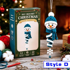 Crochet Christmas Spiral Wind Chime Ornament DIY Kit,Beginner Friendly Craft Kit Gift,Step-by-Step PDF Pattern,Christmas Tree Hanging Decor