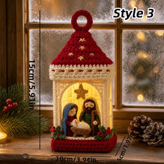 Handmade Crochet Christmas Lantern,Amigurumi Decor,Cardinal Bird,Snowman,Angel,Xmas Home Decor,Farmhouse Holiday Table Ornament,Xmas Gift