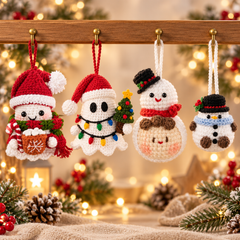 Handmade Crochet Christmas Hanging Ornament – Car Mirror Charm, Bag Charm & Christmas Tree Decoration