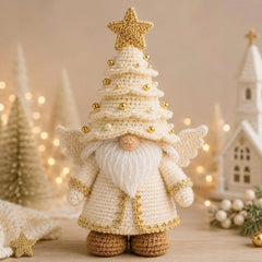 Handmade Christmas Gnome, Crochet Tree Gnome Plush, Scandinavian Tomte Gonk, Winter Dwarf Decor, Faceless Doll Holiday Tiered Tray Gift
