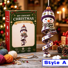 Crochet Christmas Spiral Wind Chime Ornament DIY Kit,Beginner Friendly Craft Kit Gift,Step-by-Step PDF Pattern,Christmas Tree Hanging Decor
