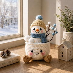 Crochet Winter Decor, Handmade Snowman Penguin Bear Owl Desk Gift