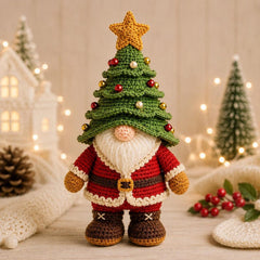 Handmade Christmas Gnome, Crochet Tree Gnome Plush, Scandinavian Tomte Gonk, Winter Dwarf Decor, Faceless Doll Holiday Tiered Tray Gift