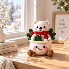 Christmas Crochet Decor, Handmade Gift, Amigurumi Desk Ornament