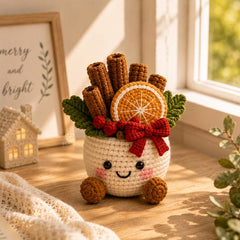 Christmas Desk Decor Crochet Pot Holiday Gift