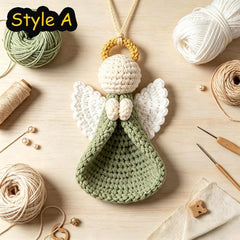 DIY Crochet Angel Christmas Ornament Kit,Step‑by‑Step PDF Pattern Tutorial,Handmade Xmas Tree Hanging Decor,Finished Crochet Angel Keychain