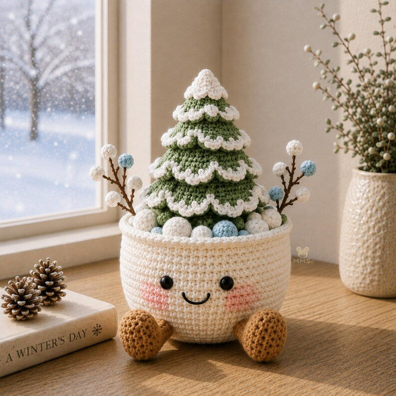 Crochet Winter Decor, Handmade Snowman Penguin Bear Owl Desk Gift