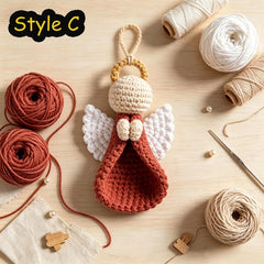 DIY Crochet Angel Christmas Ornament Kit,Step‑by‑Step PDF Pattern Tutorial,Handmade Xmas Tree Hanging Decor,Finished Crochet Angel Keychain